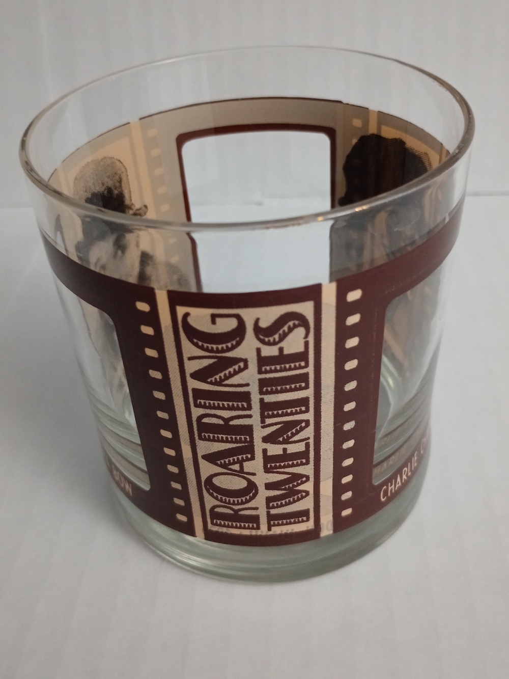 Houze Art Roaring Twenties Hollywood Film Lowball Whiskey Glass Vintage